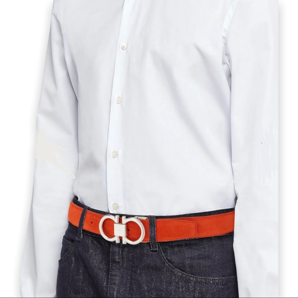 NWT SALVATORE FERRAGAMO ADJUSTABLE GANCINI BELT | Color: Candy Apple Red | S: 38 - Picture 2 of 3